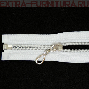 Молния спираль декор Т5 55см цв.белый/серебро MaxZipper*