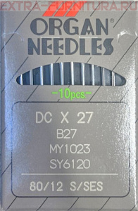 Иглы Organ высокоскоростн.оверлок (DC*27/80 SES) для ПШМ № 80/12 SES, уп.10шт.
