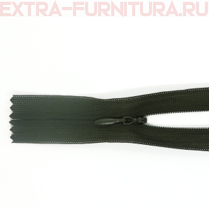 Молния потайная  № 3, 20 см, цв. 328 темный хаки п/э пл.9,3 гр/м