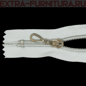 Молния спираль декор Т7 18см цв.белый/серебро н/р