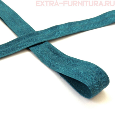 Резинка окантовочная 15мм цв.222 изумрудно-синий, блестящая уп. 50м