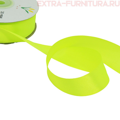 Лента атласная 24 мм цв 100 салатовый рул. 27,42м