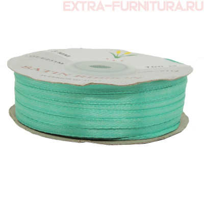 Лента атласная  3 мм  цв.114 изумруд рул.100м