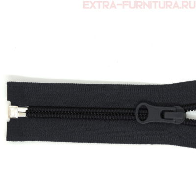 Молния Спираль разъёмная дл. 80см, Т5, цв. черный, бегунок груша