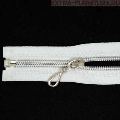 Молния спираль декор Т5 65см цв.белый/серебро MaxZipper*